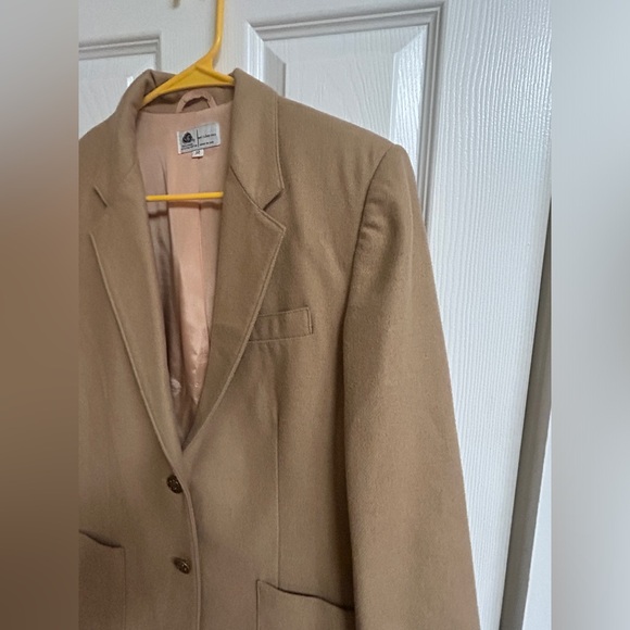 VTG The Fashion Place Solid Brown Wool Blend Two Button Blazer Jacket Women’s 12 - Picture 4 of 13